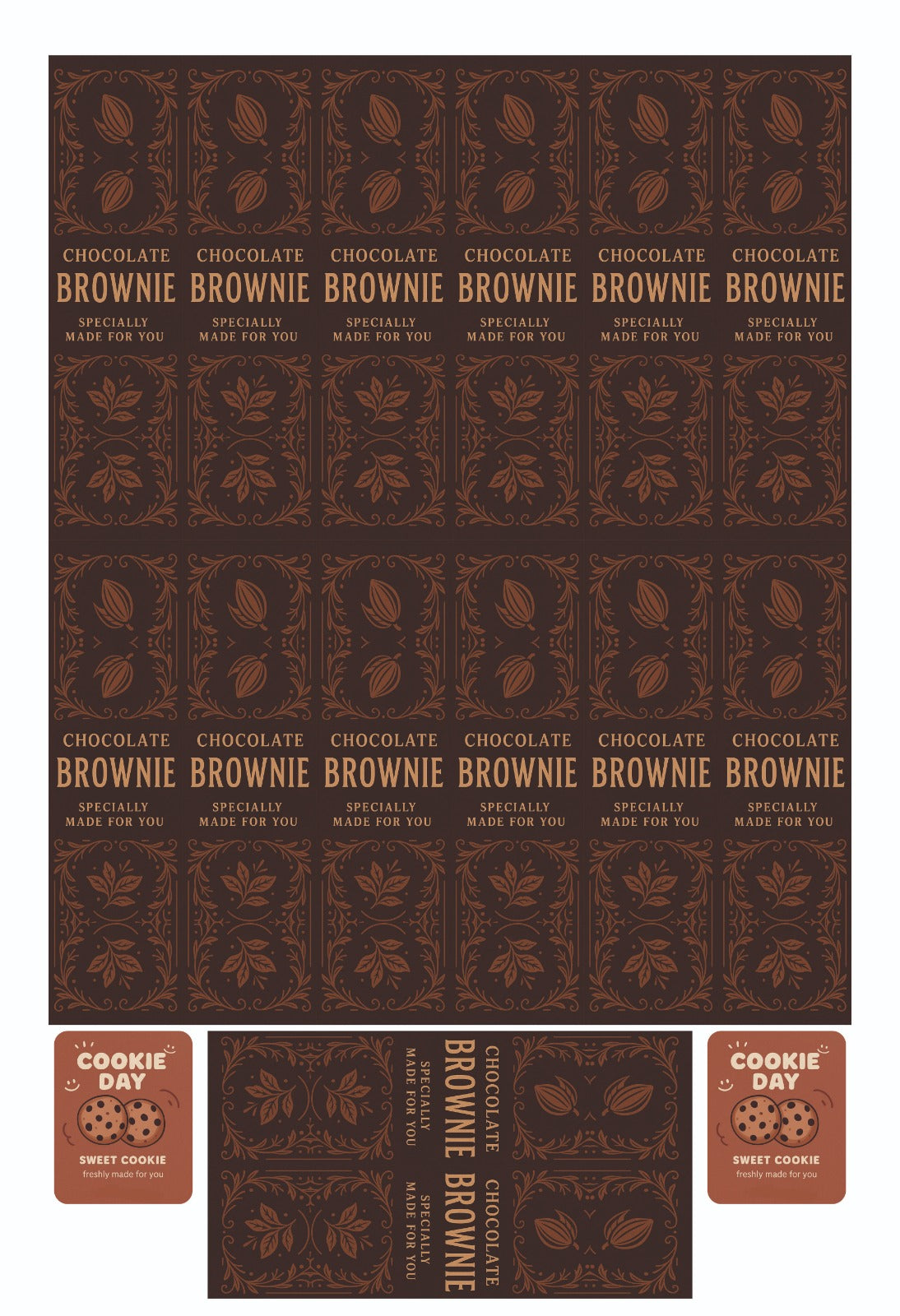 Chocolate Brownie Specially Made For You Sticker - 14 Labels per Sheet