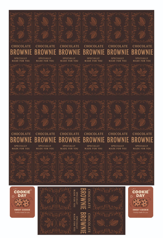 Chocolate Brownie Specially Made For You Sticker - 14 Labels per Sheet