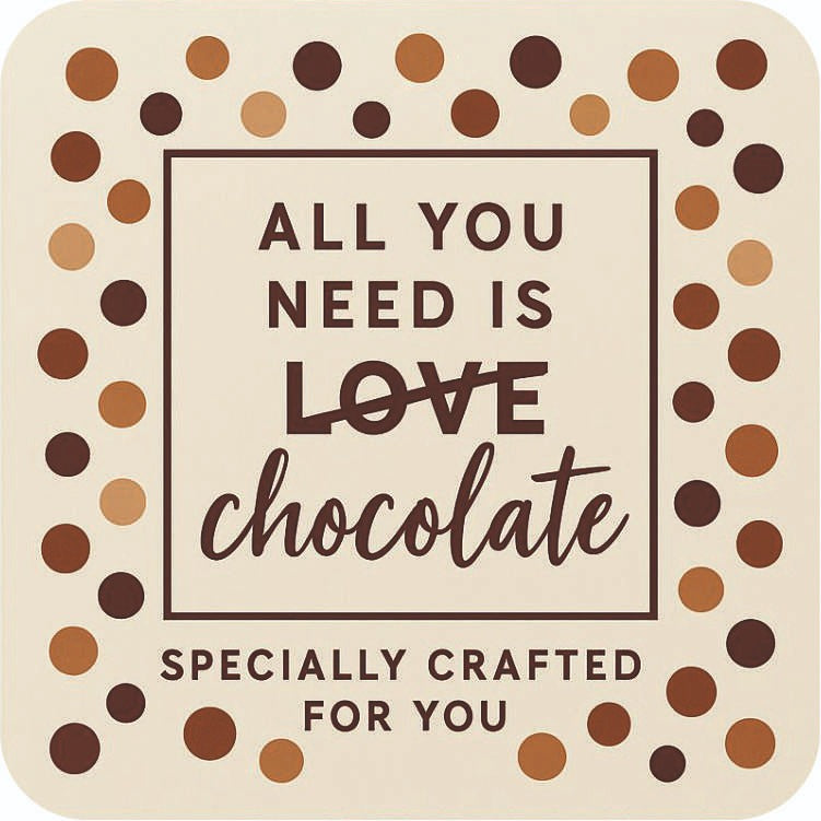 All You Need Is Chocolate Sticker - 28 Stickers per Sheet