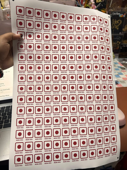 Non-Veg Sticker Sheet - 168 Stickers per Sheet