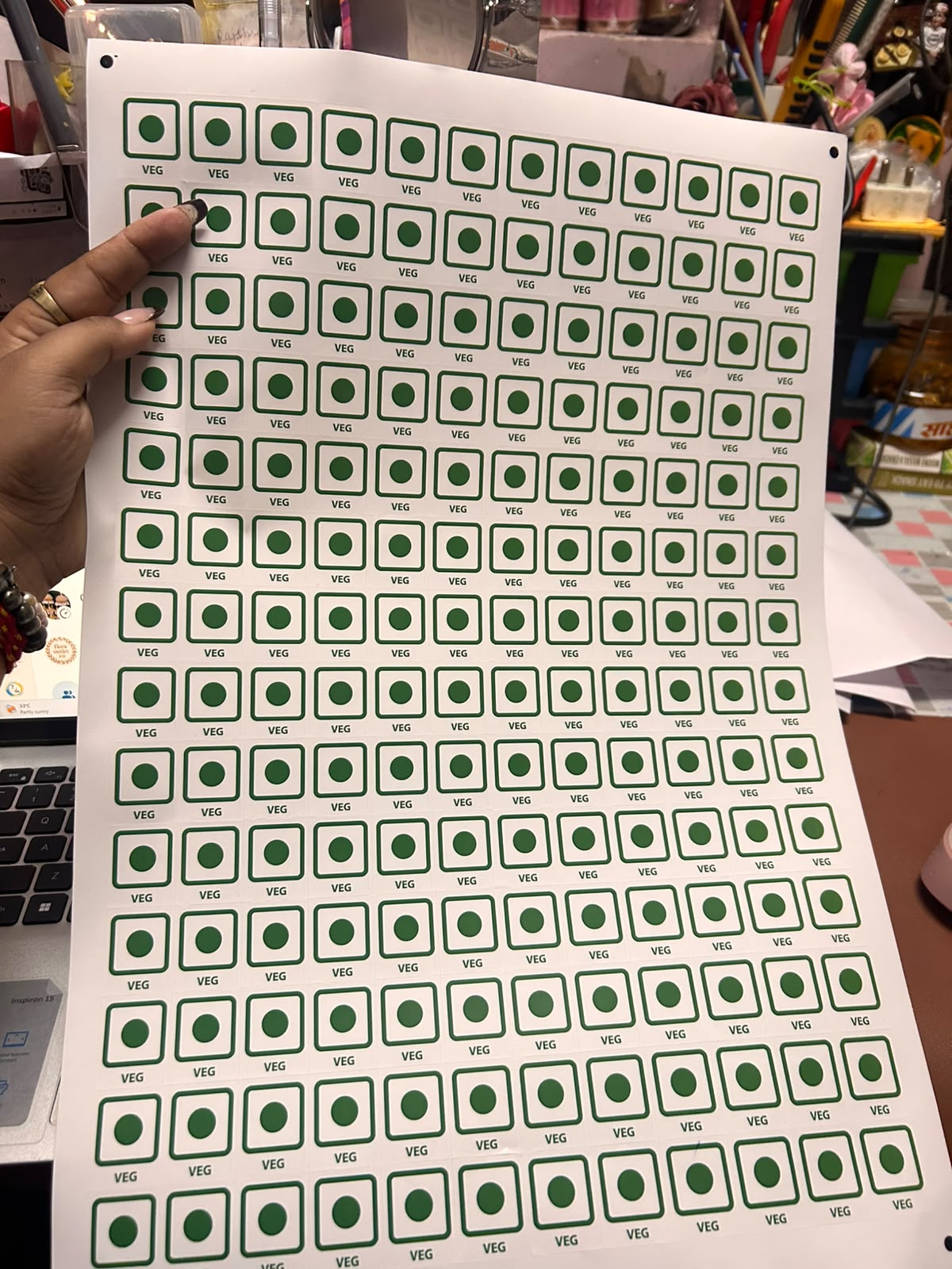 Veg Sticker Sheet - 168 Stickers per Sheet