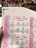 Cake Care Instructions Sticker - 18 Stickers per Sheet