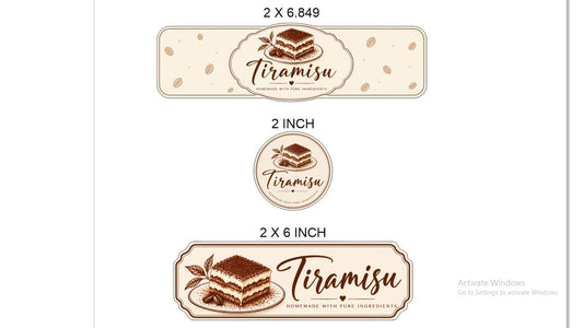 Tiramisu Packing Sticker Sheet - 20 Stickers (3 Sizes)