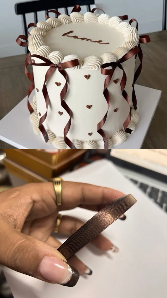 Satin Ribbon Roll for Cake Decoration - 13 Shades