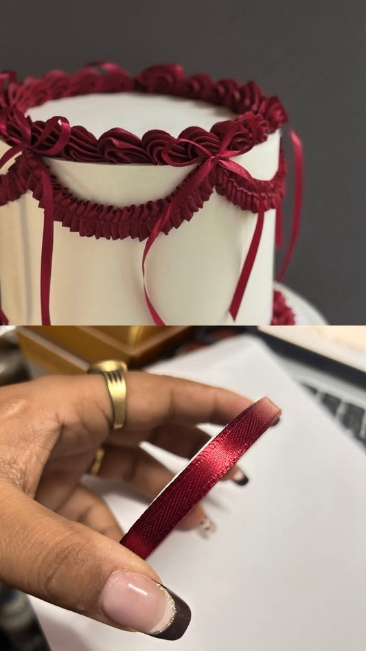 Satin Ribbon Roll for Cake Decoration - 13 Shades