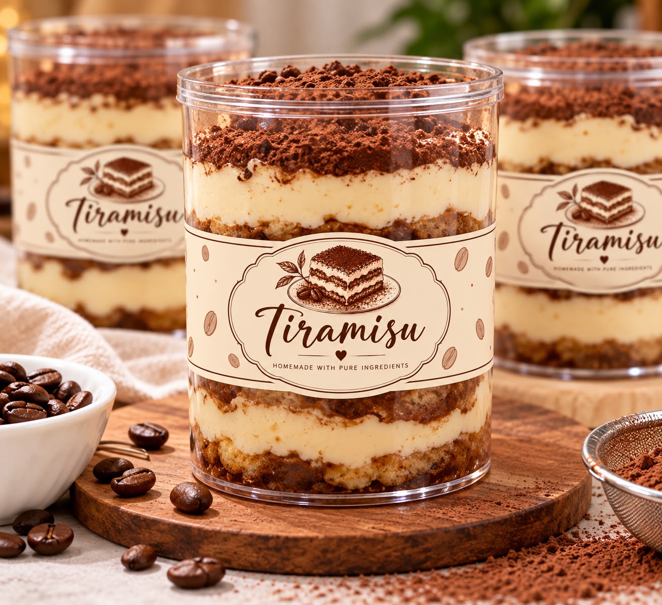 Tiramisu Packing Sticker Sheet - 20 Stickers (3 Sizes)