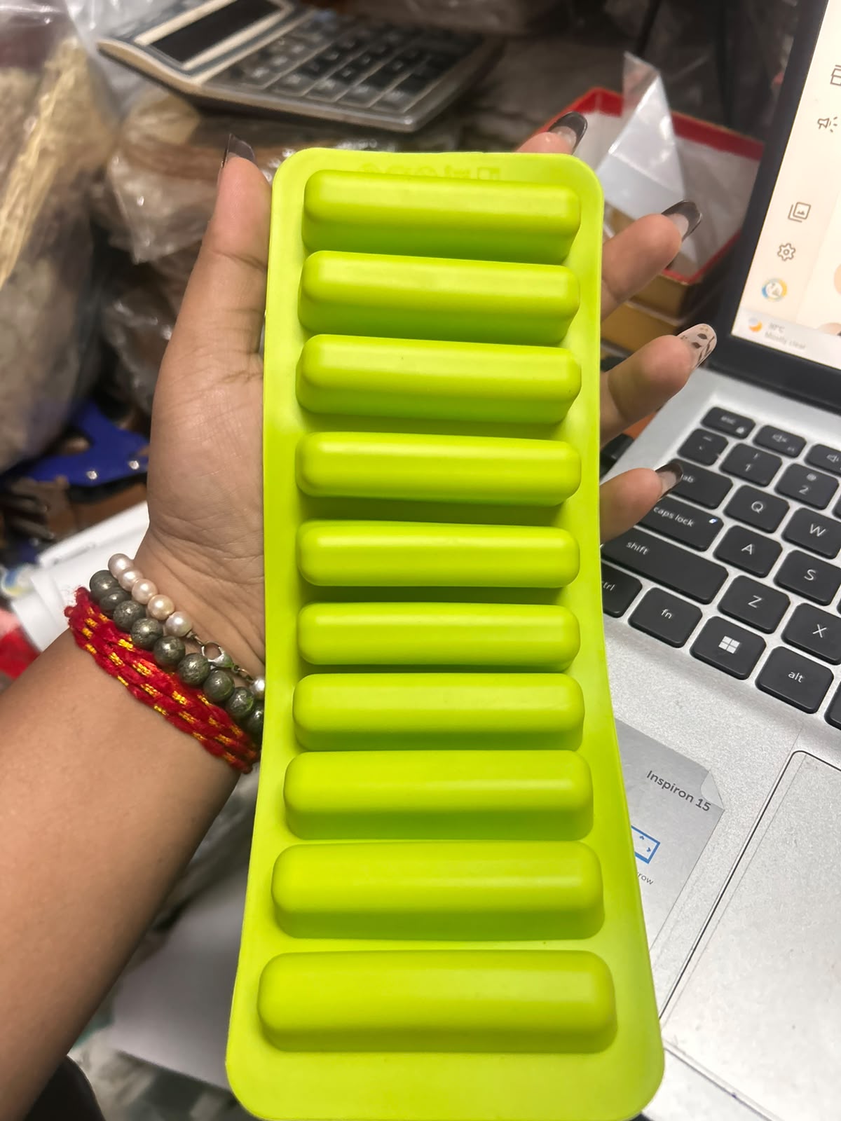 Chocolate Finger Bar Silicone Mould - 10 Cavity, 3 inch Long for Chocolates & Desserts