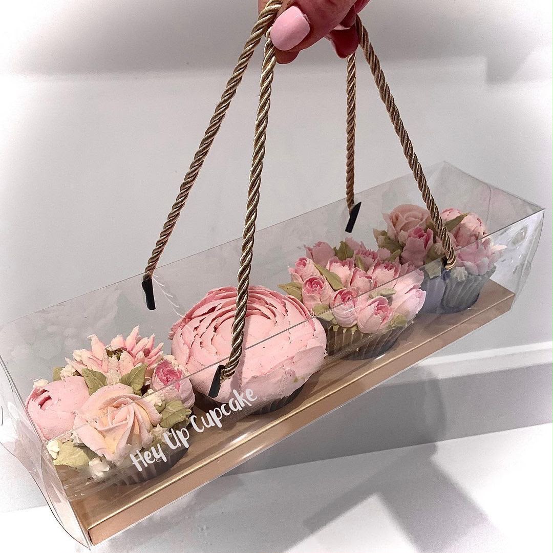Long PVC Hanging Box for Four Jar with Handle - 11 x 4 x 4.4 inch (Clear Jar Hamper Box)