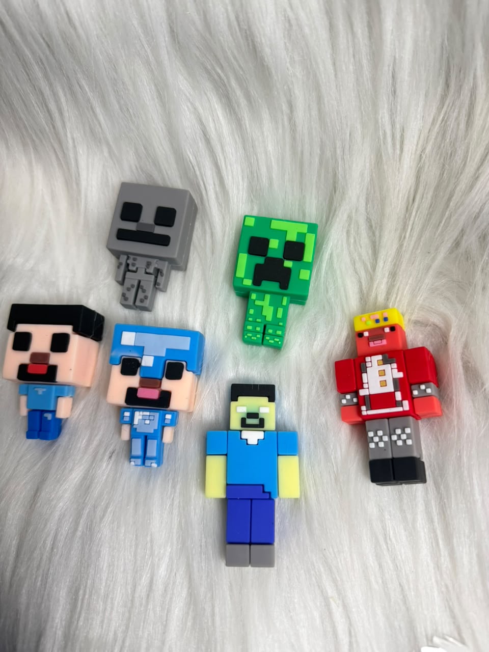 Minecraft Theme Cake Topper Toys - Silicone Figurines for Kids Birthday Cake