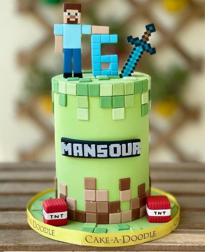 Minecraft Theme Cake Topper Toys - Silicone Figurines for Kids Birthday Cake