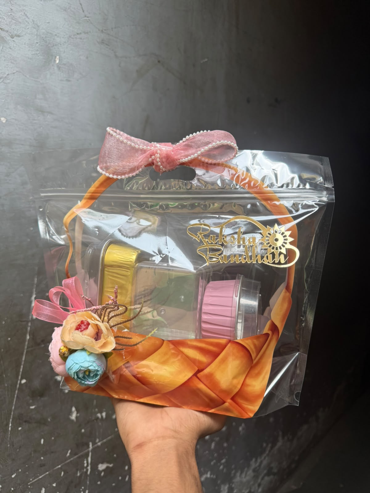 Basket PVC Hamper Bag - Clear Zip Lock Gift Bag for 2 Jars