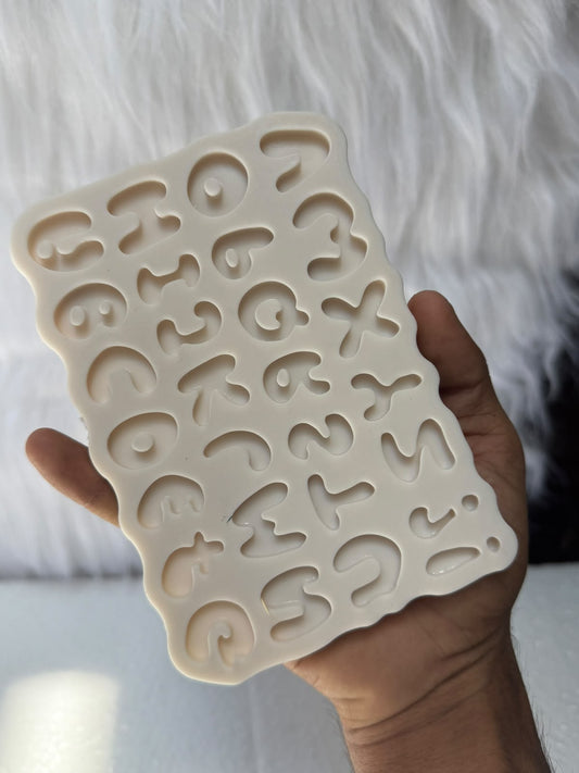 Doraemon Alphabet Silicone Mould A to Z - 2.5 cm Bubble Letter Fondant Mould