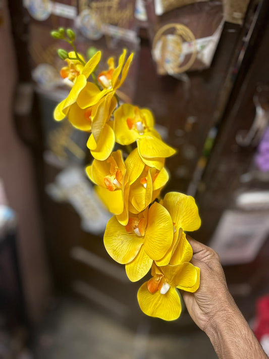 Real Touch Artificial Orchid Flower Bunch - 10 Flowers for Cake & Home Decor