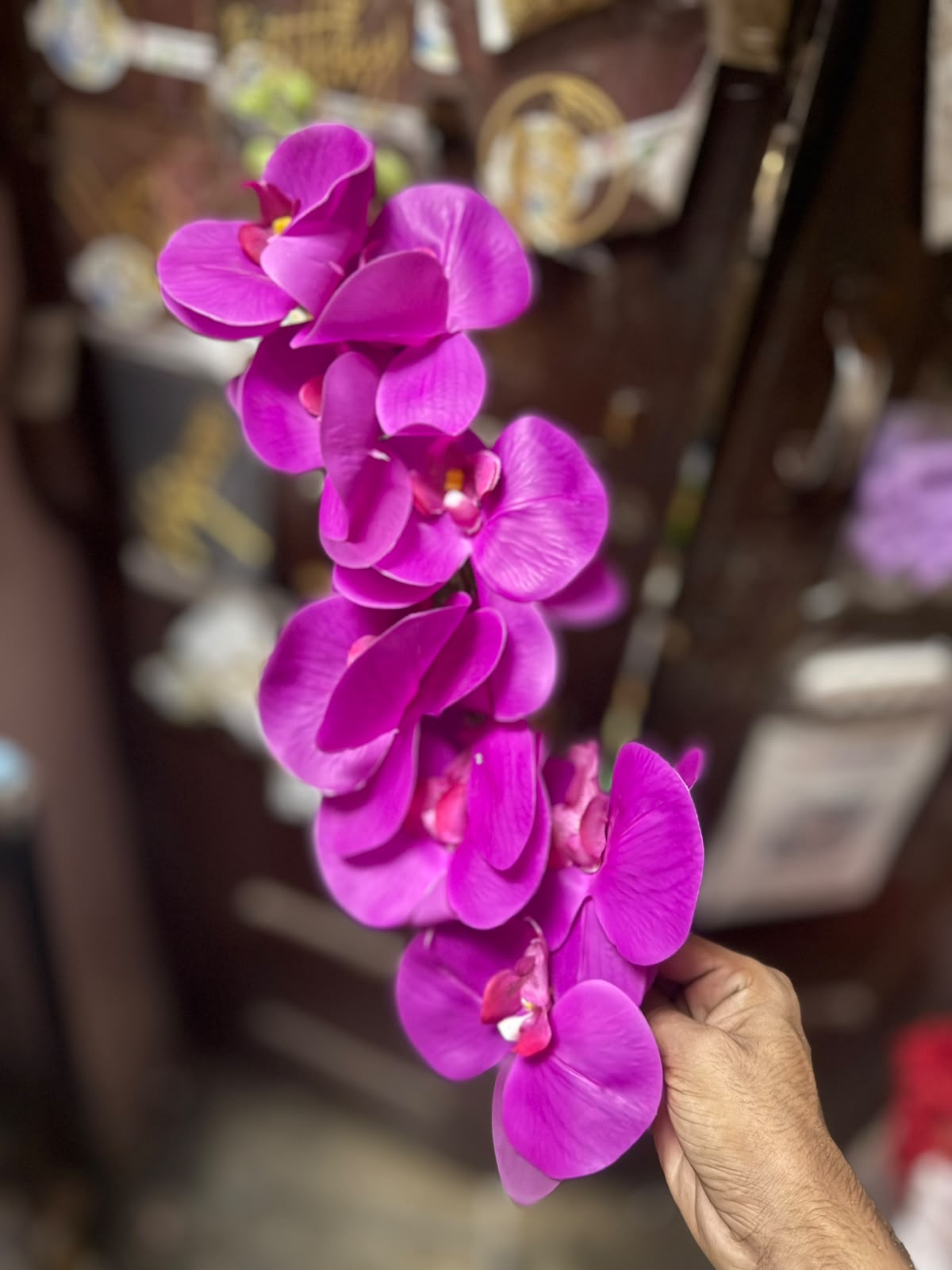 Real Touch Artificial Orchid Flower Bunch - 10 Flowers for Cake & Home Decor