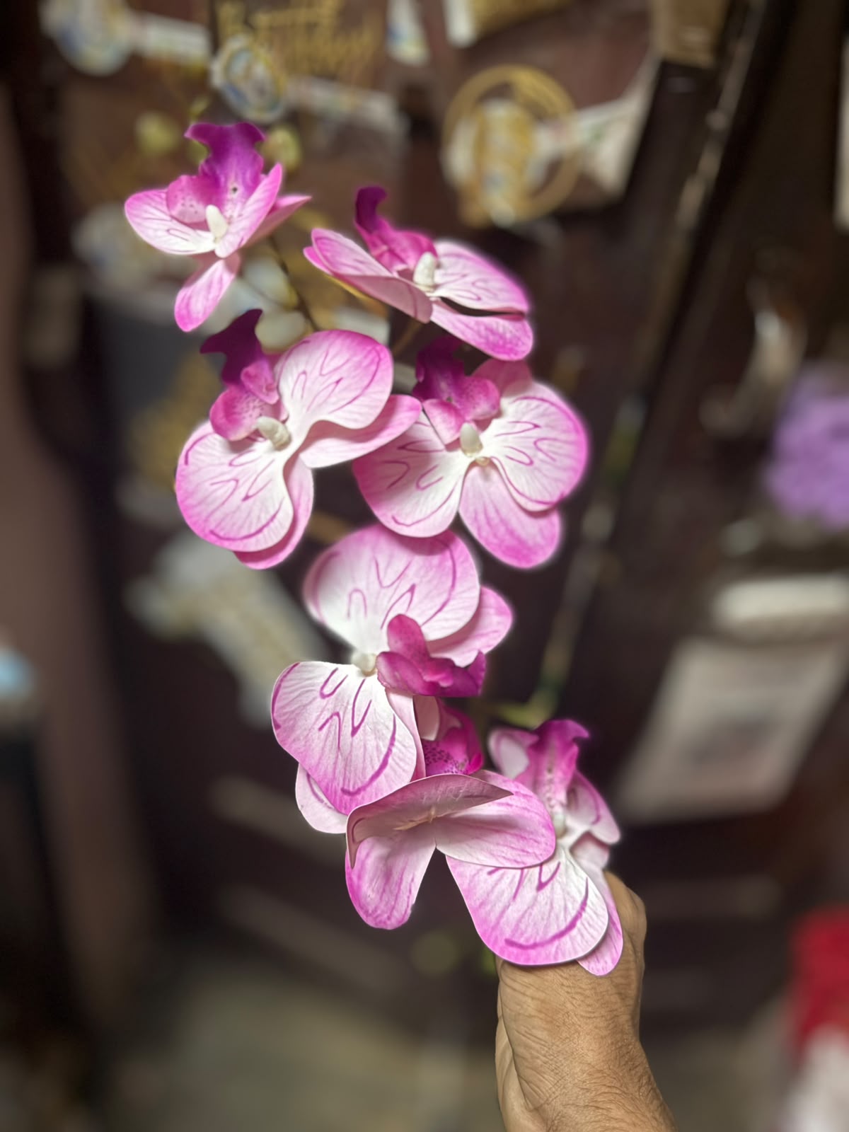 Real Touch Artificial Orchid Flower Bunch - 10 Flowers for Cake & Home Decor