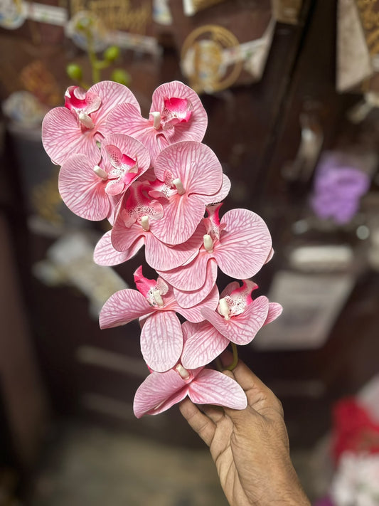 Real Touch Artificial Orchid Flower Bunch - 10 Flowers for Cake & Home Decor