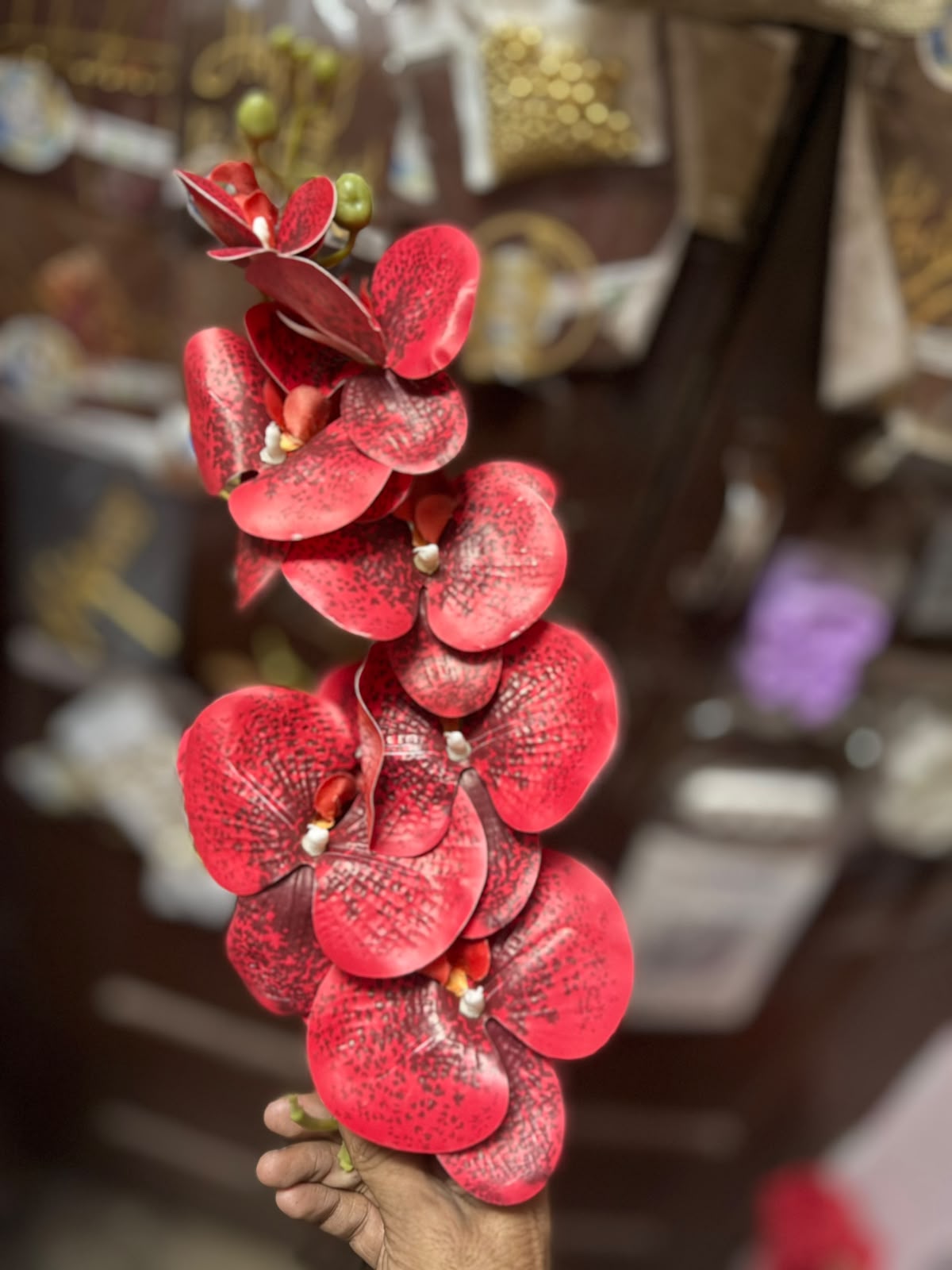 Real Touch Artificial Orchid Flower Bunch - 10 Flowers for Cake & Home Decor