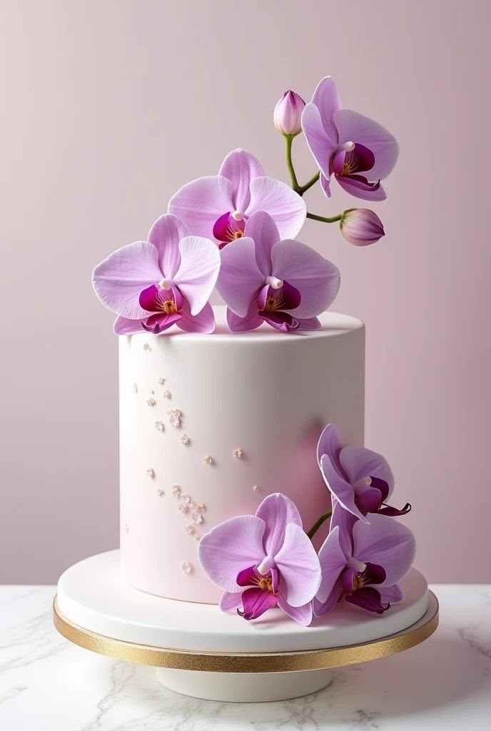 Real Touch Artificial Orchid Flower Bunch - 10 Flowers for Cake & Home Decor