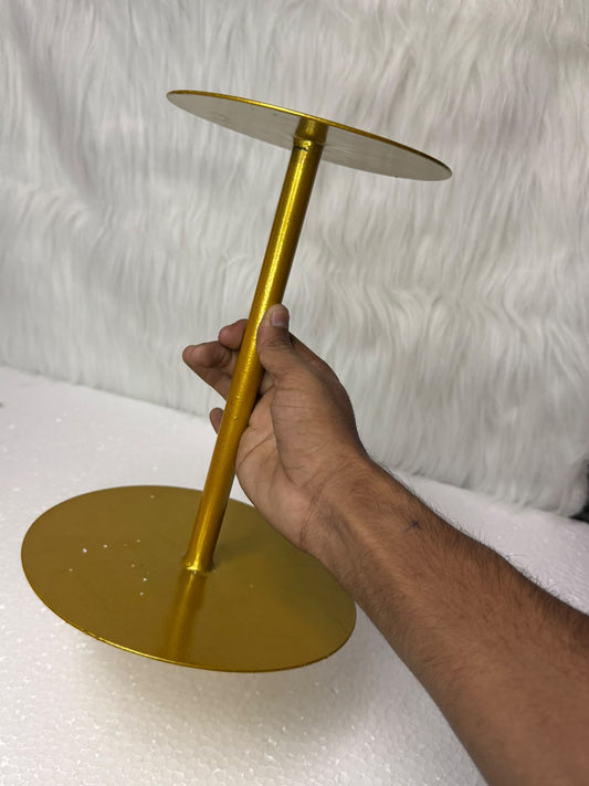 Golden Cake Extension Stand - 10 inch Height (6 inch Upper Plate & 8 inch Lower Plate)