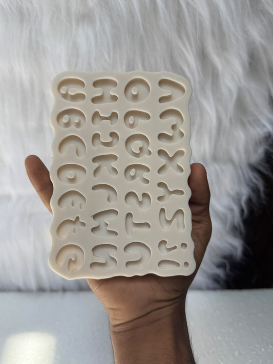Doraemon Alphabet Silicone Mould A to Z - 2.5 cm Bubble Letter Fondant Mould