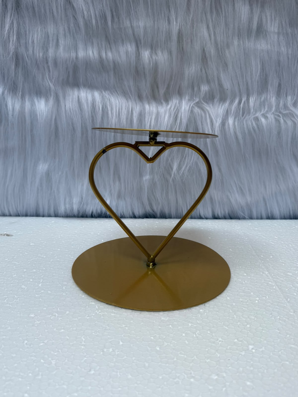 Multipurpose Golden Metal Cake Stand - 6 inch Height (6 inch Upper Plate & 8 inch Lower Plate)