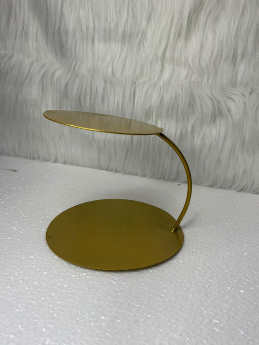Multipurpose Golden Metal Cake Stand - 6 inch Height (6 inch Upper Plate & 8 inch Lower Plate)