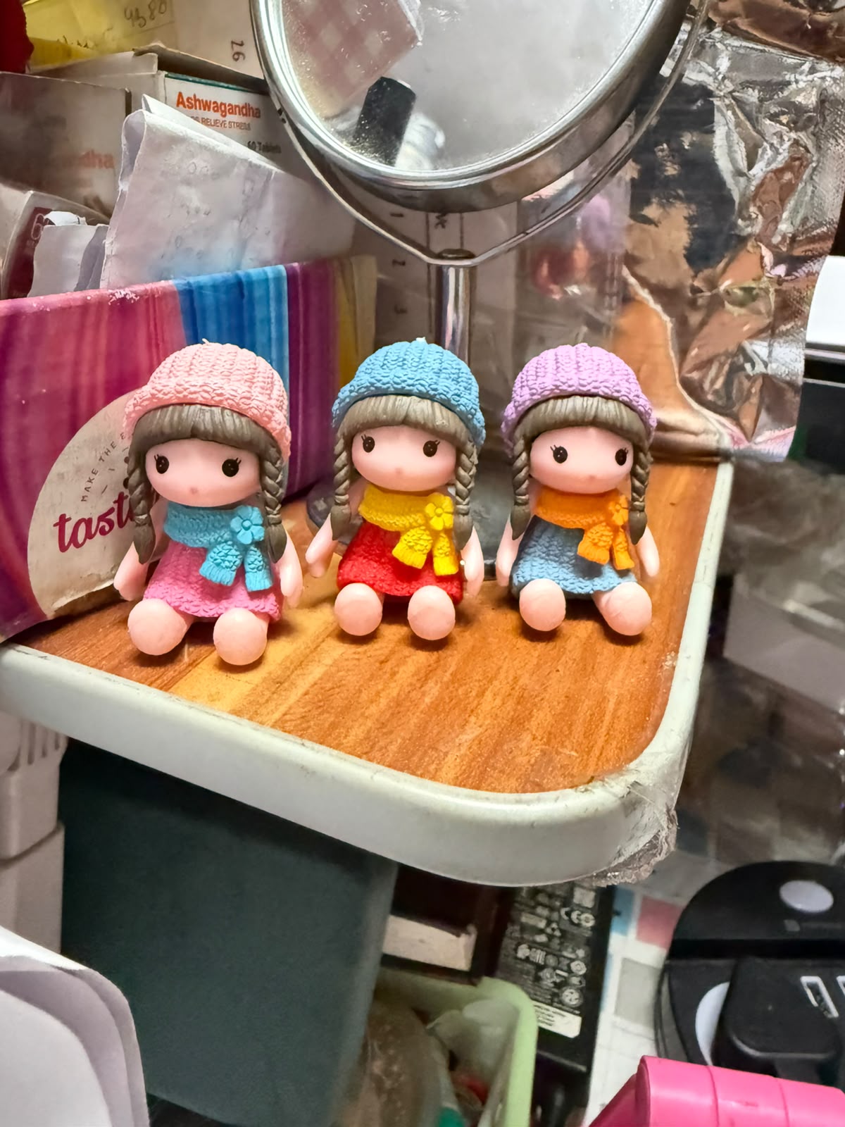 Sweet Cute Little Ceramic Doll - 1.7 inch (Cake Topper)