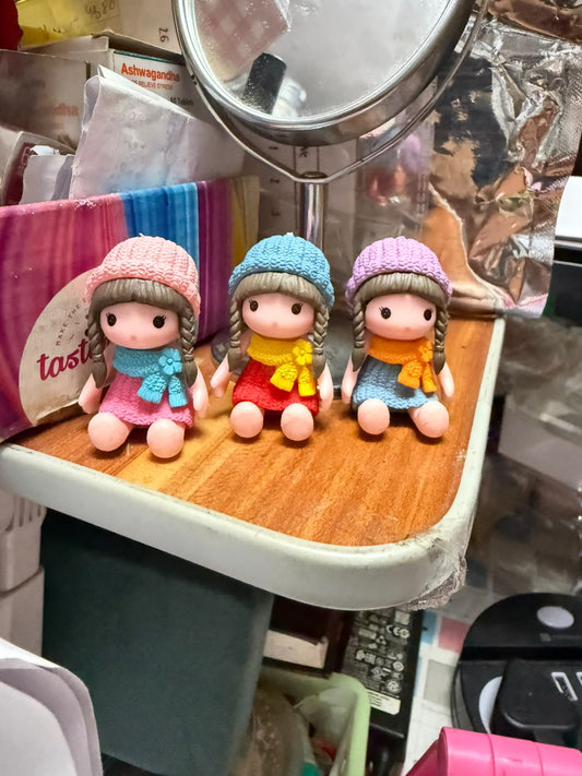 Sweet Cute Little Ceramic Doll - 1.7 inch (Cake Topper)
