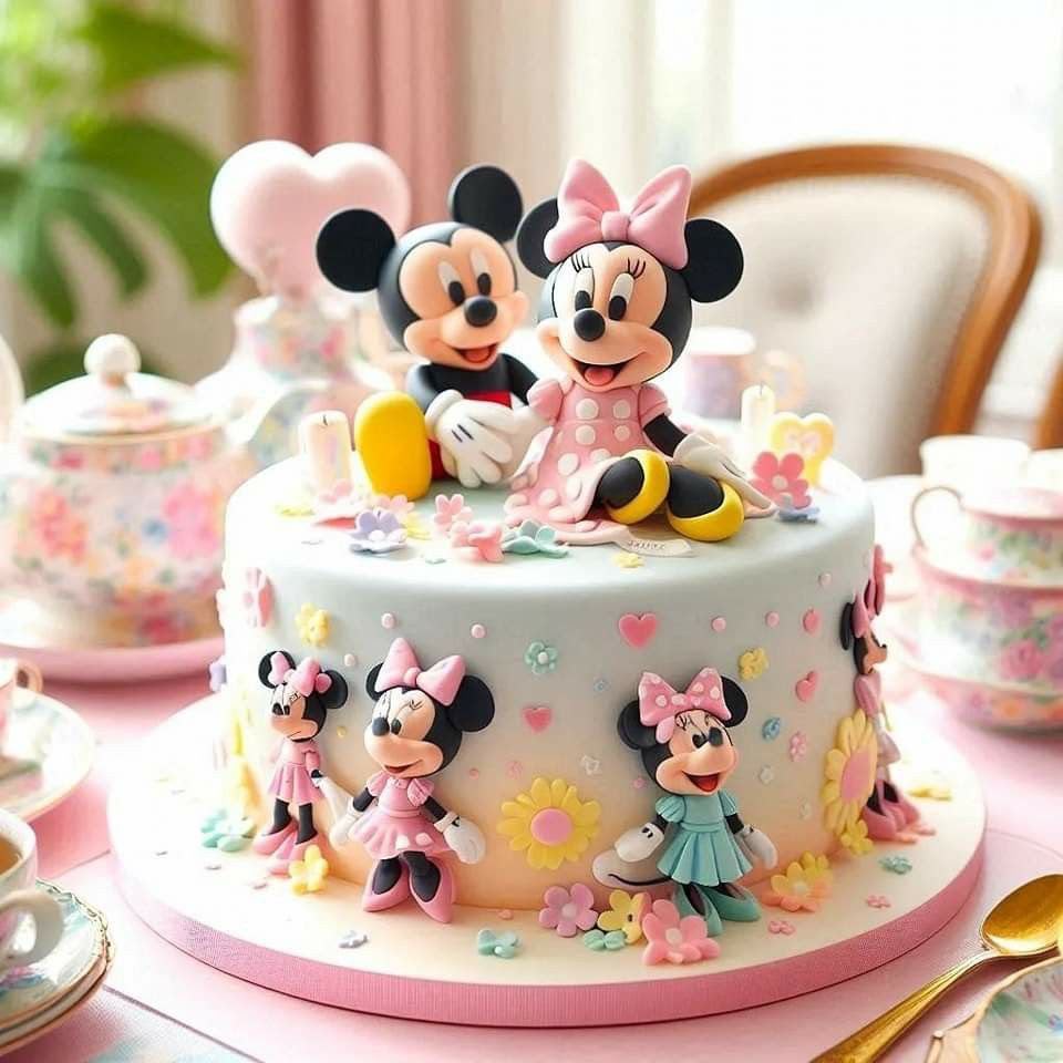 Minnie Mouse and Mickey Mouse Silicone Toys Set - 2.15 inch (Cake Toppers)