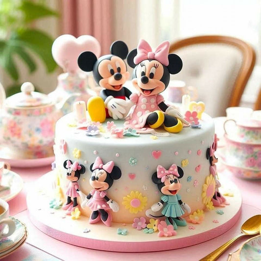 Minnie Mouse and Mickey Mouse Silicone Toys Set - 2.15 inch (Cake Toppers)
