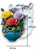Flower Pot Mould - Rose Bunch in Pot, 12.5 x 8.5 cm (Fondant, Candle & Resin Mould)