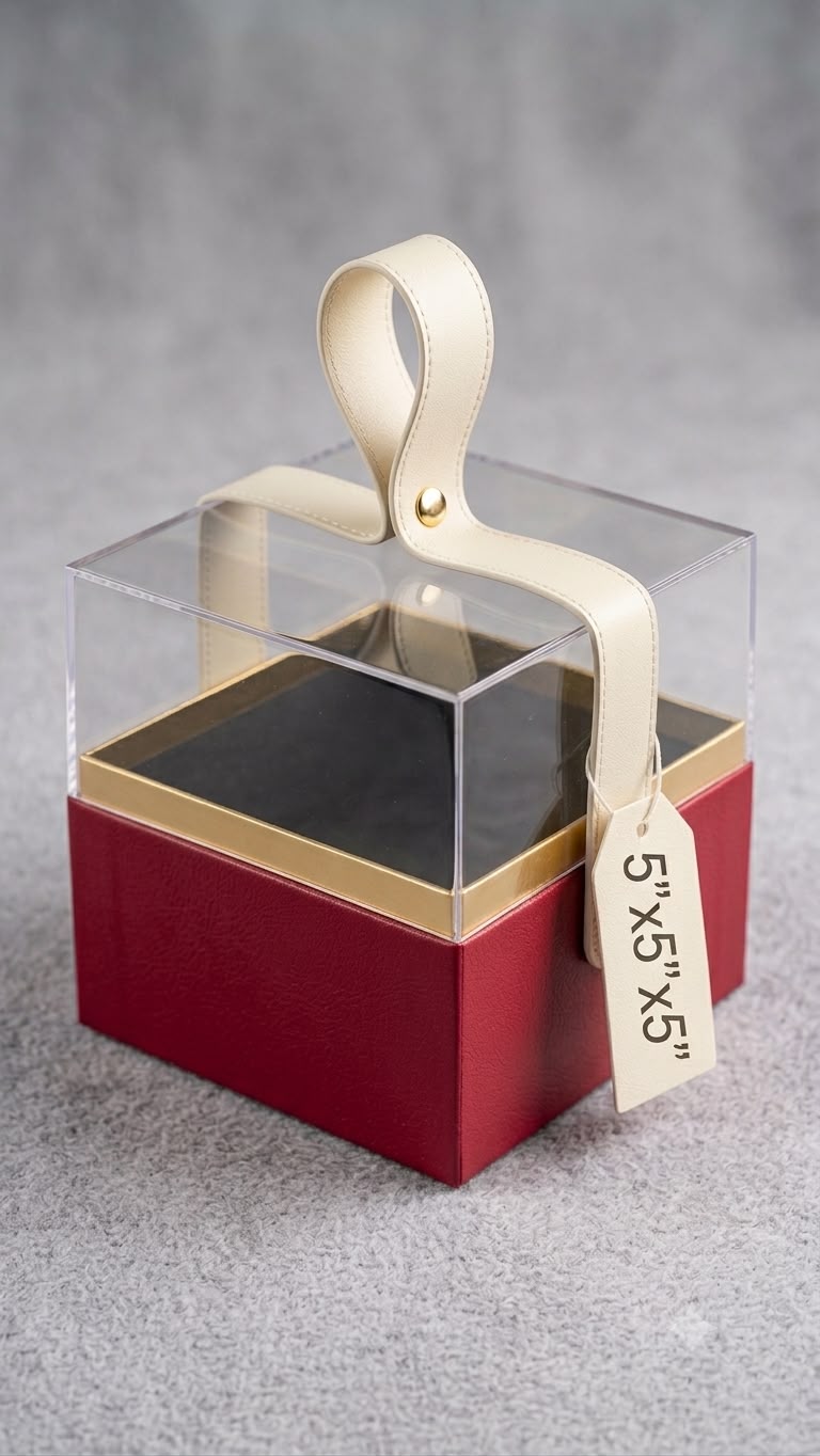 Clear Hamper Box 5 inch - Round, Octagon, Square with Handle | Transparent Gift Box