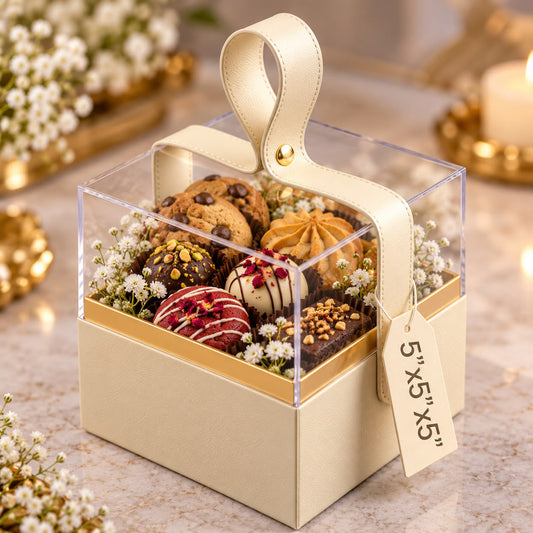 Clear Hamper Box 5 inch - Round, Octagon, Square with Handle | Transparent Gift Box