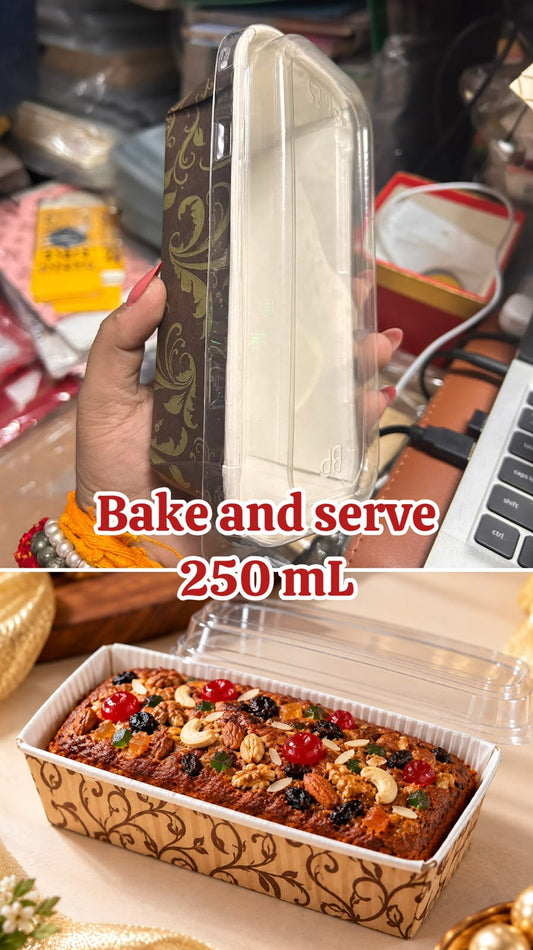 Bake and Serve Paper Loaf Liner 250 ml | Lid & Without Lid - Pack of 10