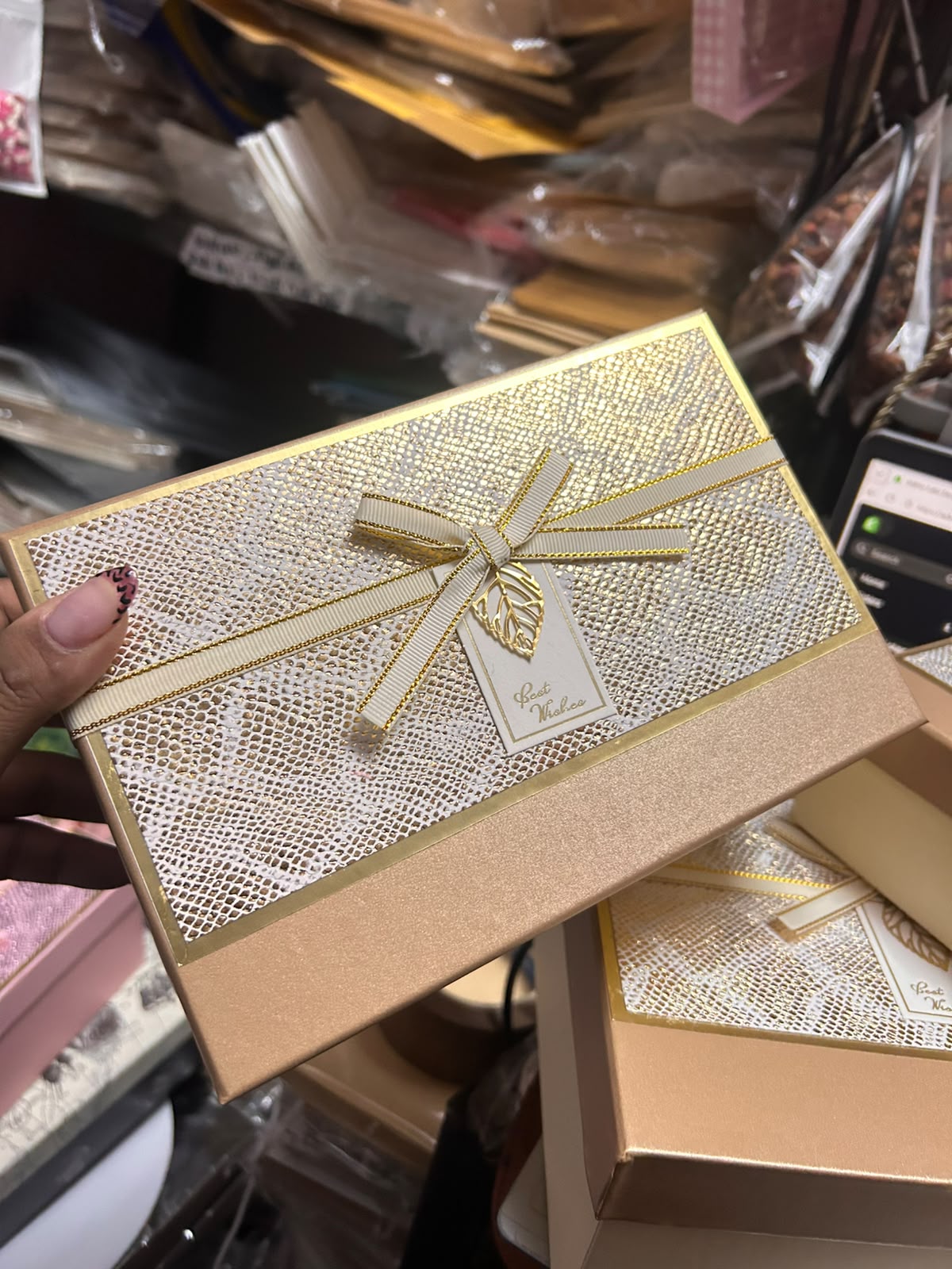 Richard Rectangle Gift Box - Pack of 3 (Ribbon Bow Hamper Box Set)