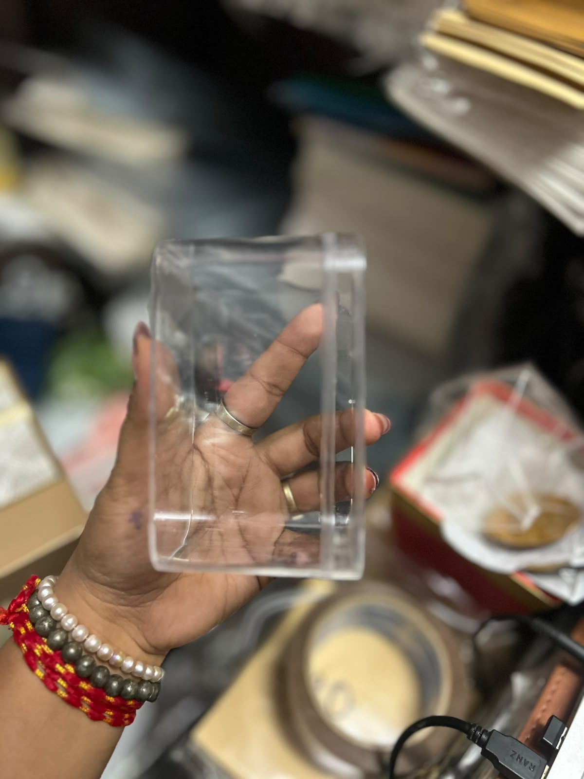 Rectangle Acrylic Tub with Lid - 400 ml (Clear Dessert Box for Tiramisu and Cake)