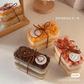 Rectangle Acrylic Tub with Lid - 400 ml (Clear Dessert Box for Tiramisu and Cake)