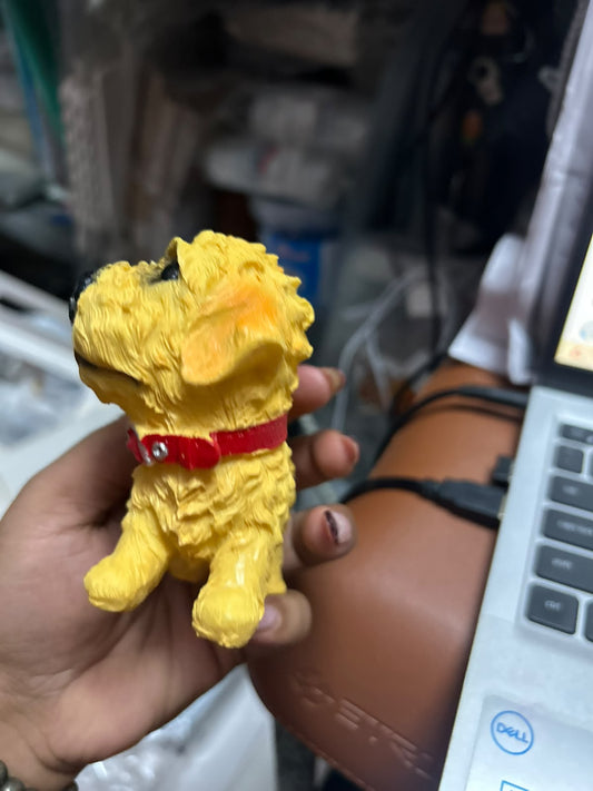 Dog Figure Cake Topper - Ceramic Puppy Figurine 4x3 inch