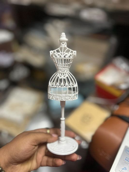 Mannequin Cake Topper - White Plastic Dress Form with Stand 4 inch