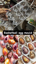 Egg Shape Polycarbonate Chocolate Mould - Basketball Texture 1.75 x 2.25 inch