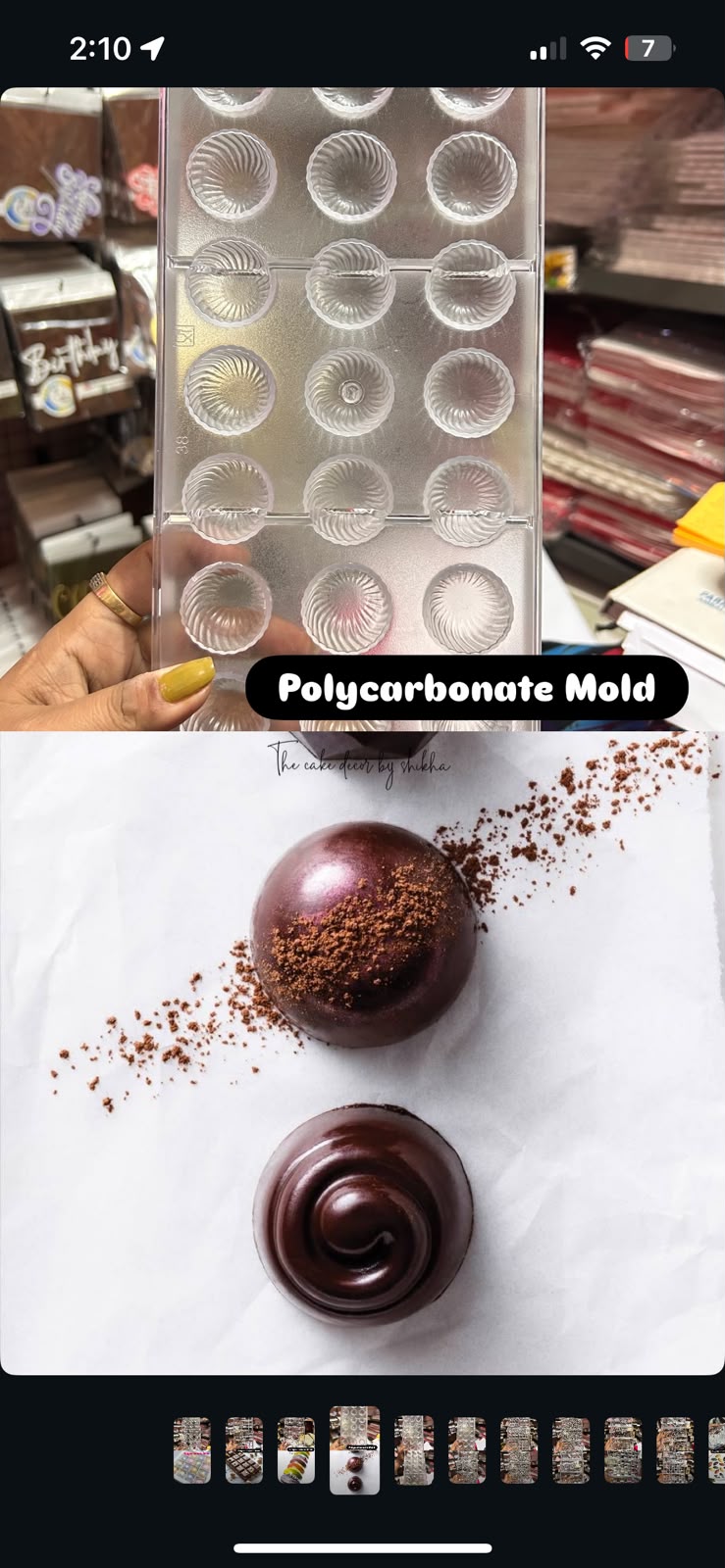 Round Swirl Polycarbonate Chocolate Mould - Dome Bonbon 1.25 inch