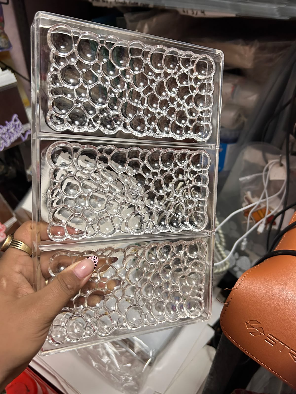 Bubbly Chocolate Bar Polycarbonate Mould - 3 Cavity Bubble Texture