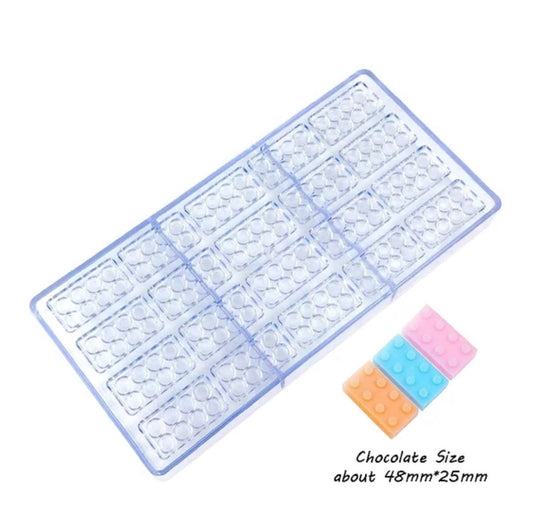 Building Block Polycarbonate Chocolate Mould - 24 Cavity Brick 48 x 25 mm