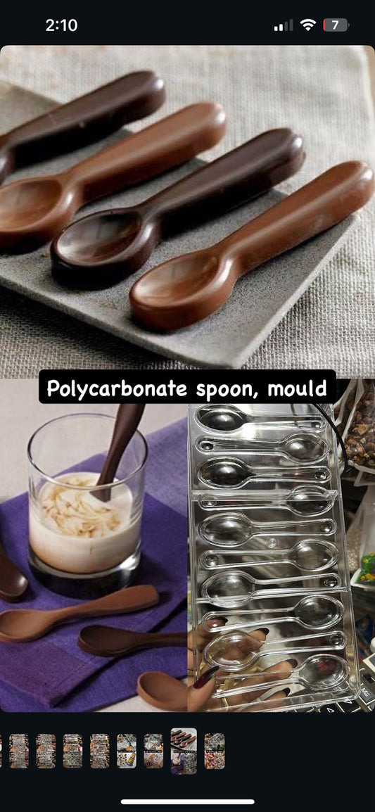 Spoon Shape Polycarbonate Chocolate Mould - Edible Chocolate Spoon Mould