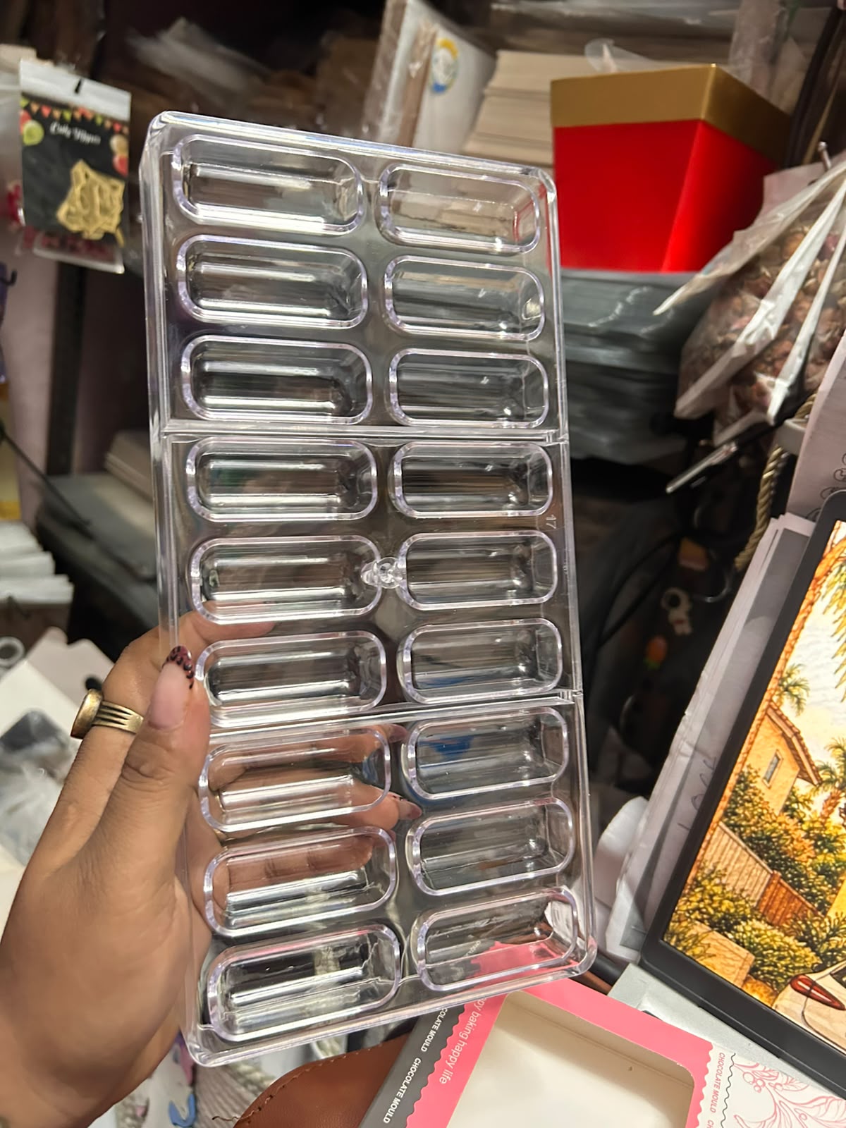 Acrylic Finger Chocolate Mould - 18 Cavity Rectangle Bar 0.75 x 1.75 inch
