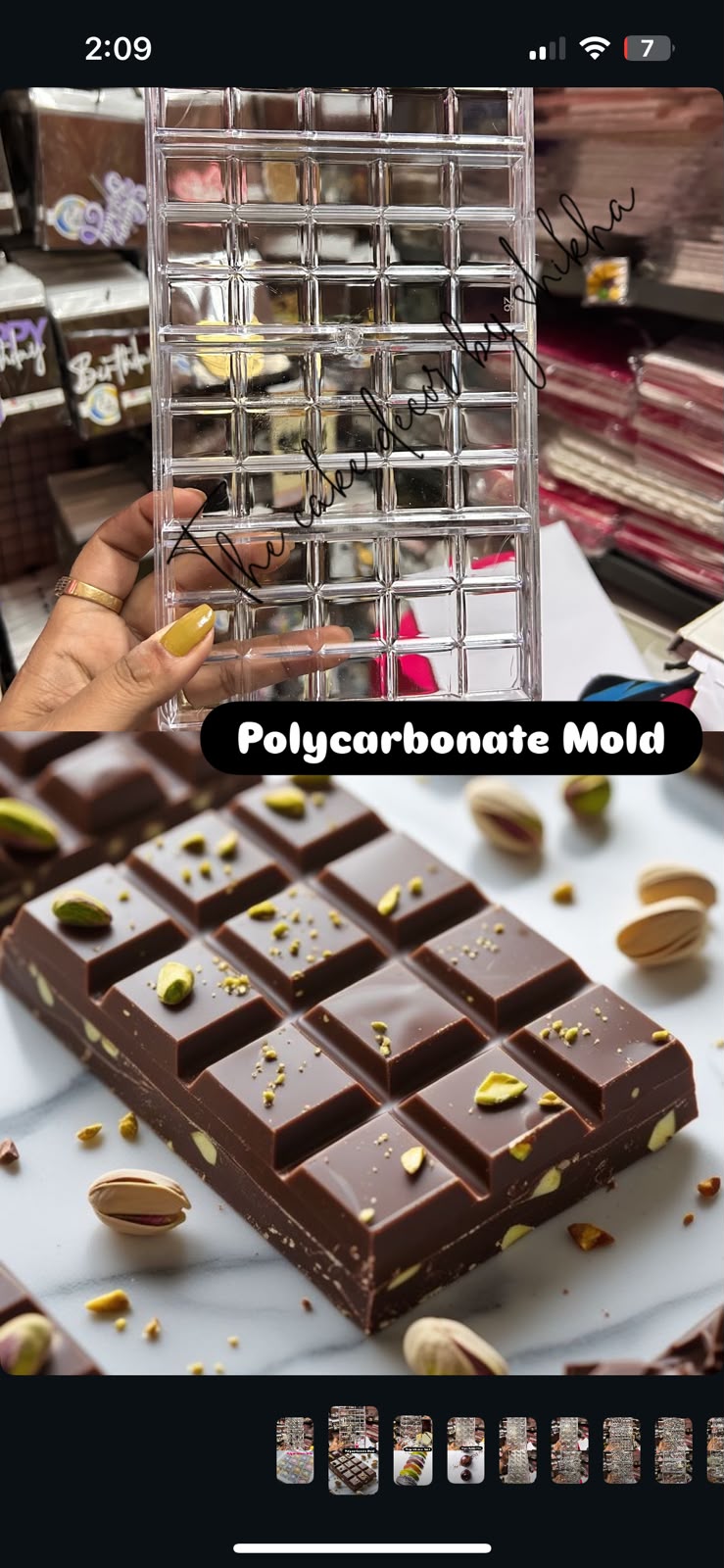 Chocolate Bar Polycarbonate Mould - 4 Cavity Classic Block Bar 2.5 x 5 inch