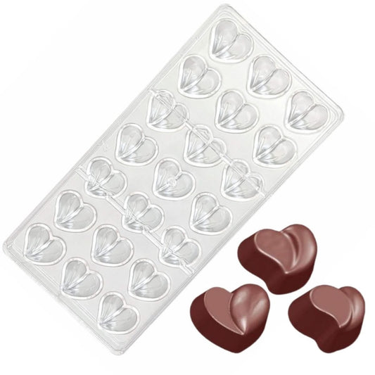 Heart Shape Polycarbonate Chocolate Mould - 21 Cavity Heart Bonbon