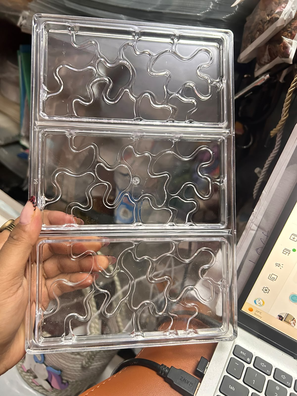 Camouflage Pattern Chocolate Bar Polycarbonate Mould - 3 Cavity