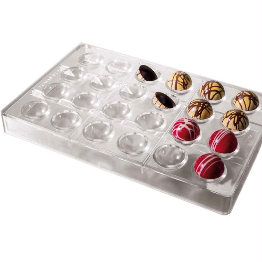 Bonbon Polycarbonate Chocolate Mould - 24 Cavity Half Sphere Dome