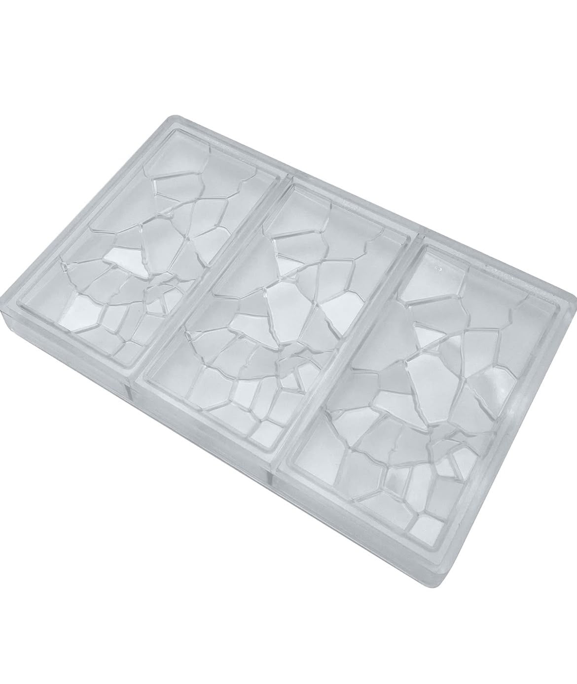 Chocolate Bar Polycarbonate Mould - 3 Cavity Broken Glass Design
